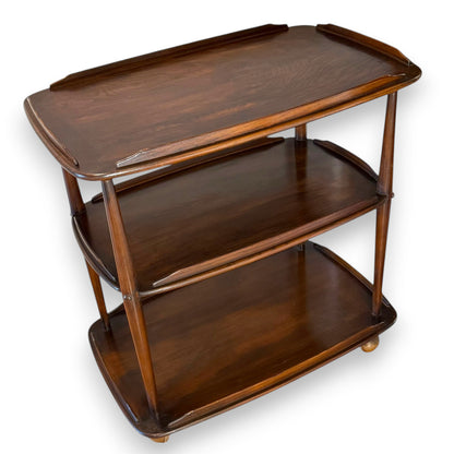 Vintage Ercol Elm Hostess Trolley – Mid-Century Serving Cart