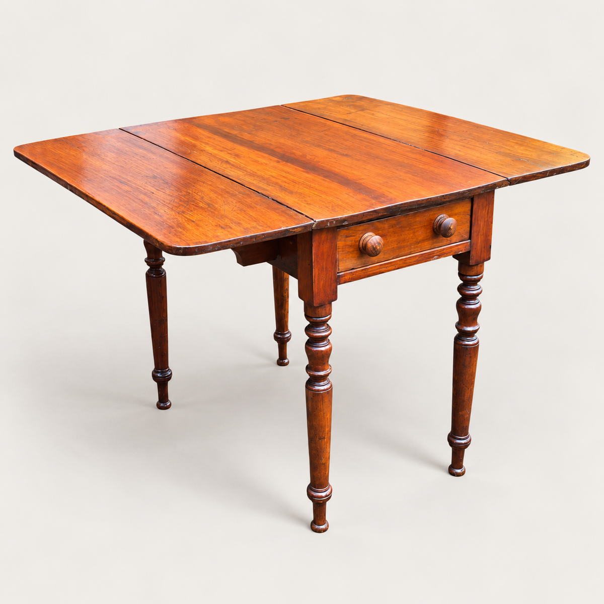 Antique Mahogany Drop Leaf Pembroke Table with Drawer – 19th Century