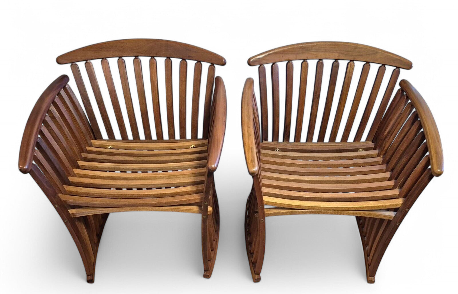 Matching pair of mid-century bentwood armchairs by Thomas Lamb