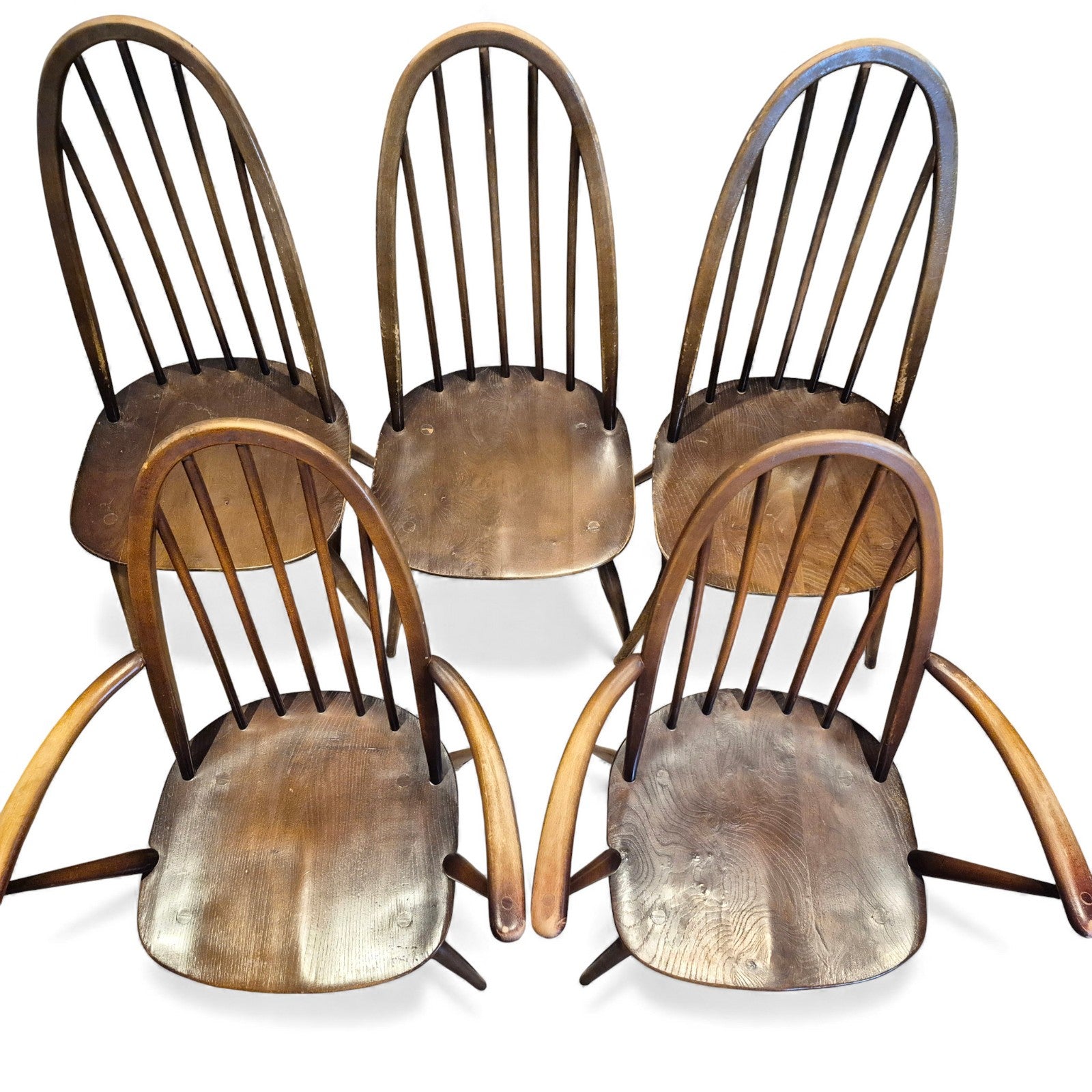Top view of Ercol Windsor Quaker dining chairs