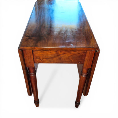 Victorian Mahogany Drop Leaf Dining Table | Antique Gateleg Extendable Kitchen Table