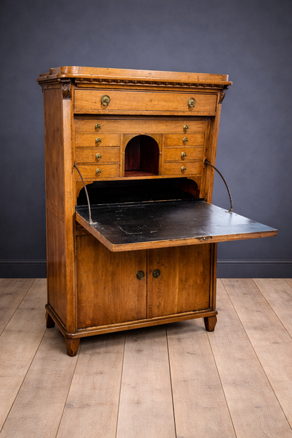 Antique Oak Fall Front Bureau Desk c1900 | Secretary Writing Cabinet