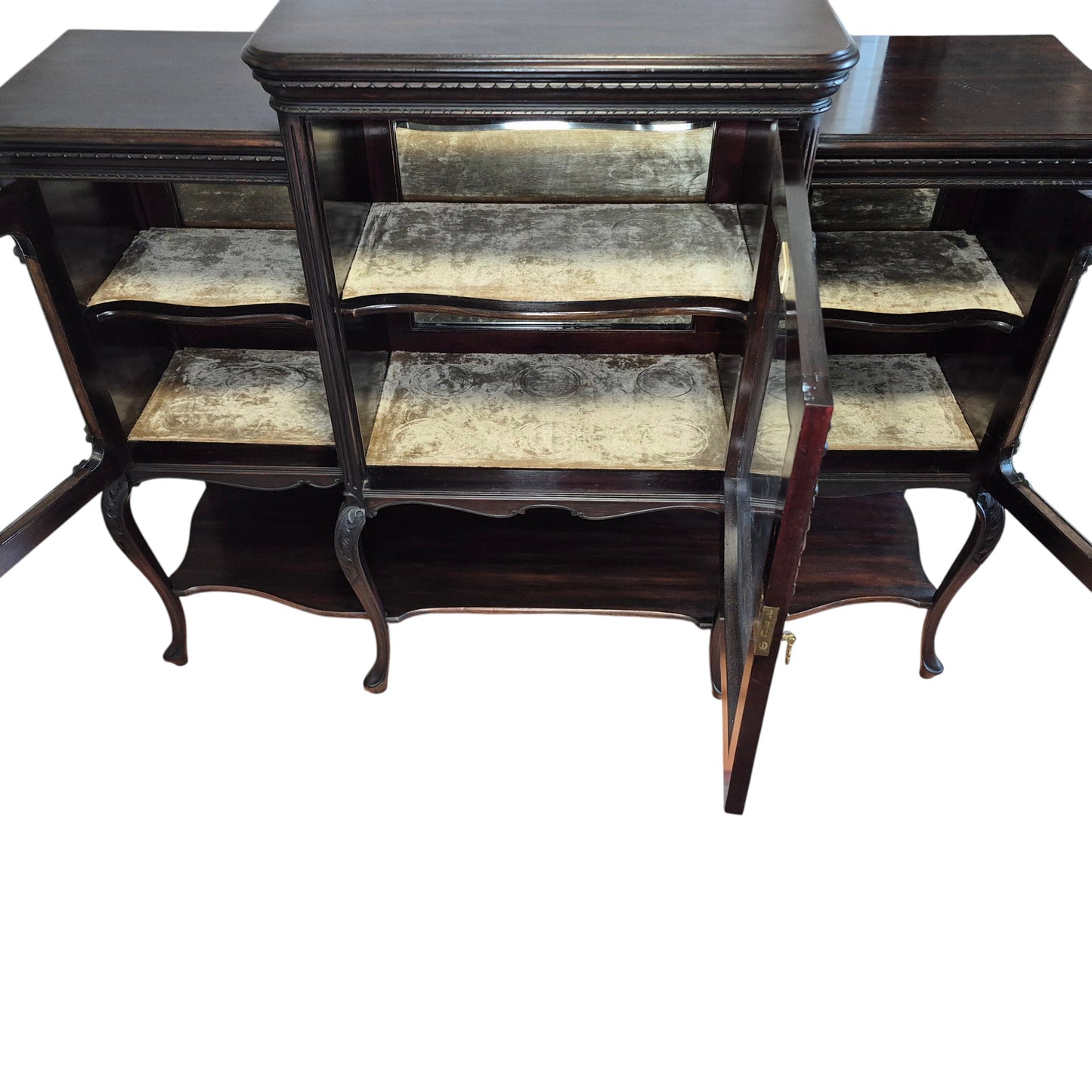 Late 19th century Victorian mahogany glazed display bookcase cabinet