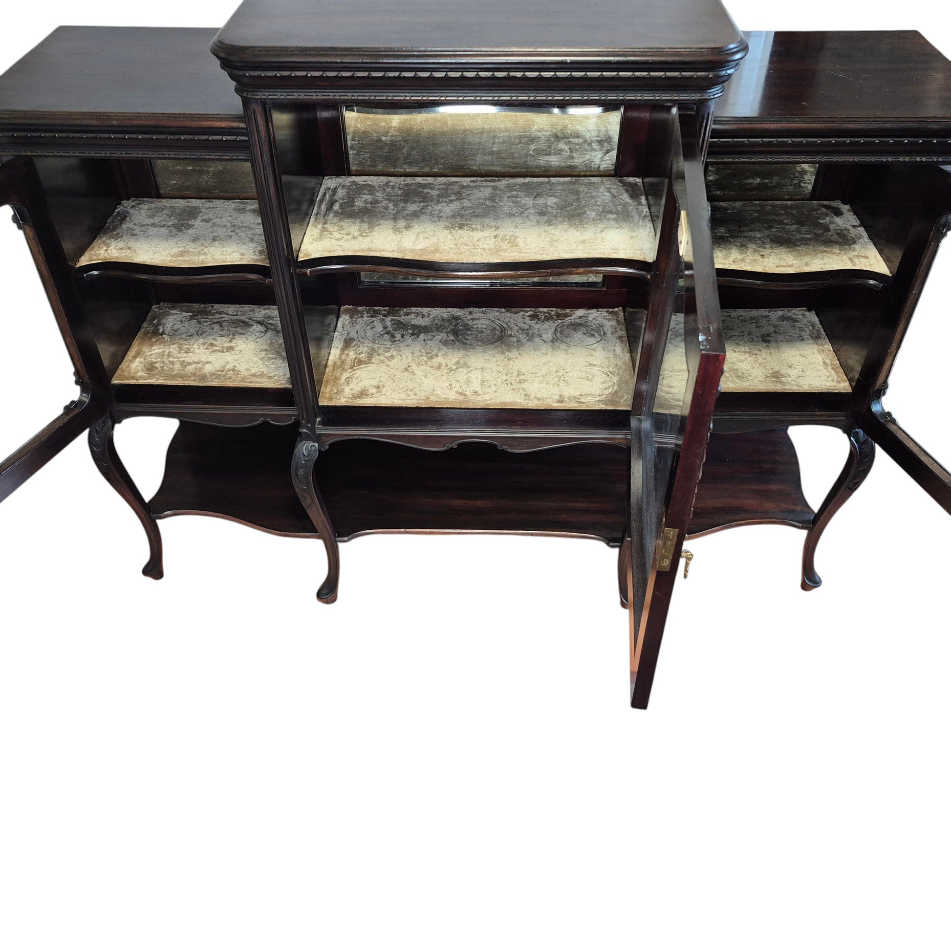 Late 19th century Victorian mahogany glazed display bookcase cabinet