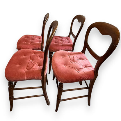 Antique mahogany dining chair – side profile showing elegant shape and carved detail