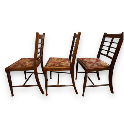 Antique ladderback dining chair – side profile showing elegant proportions