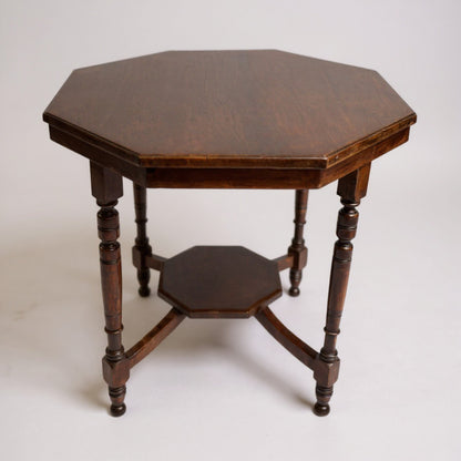 Victorian mahogany octagonal side table with turned legs