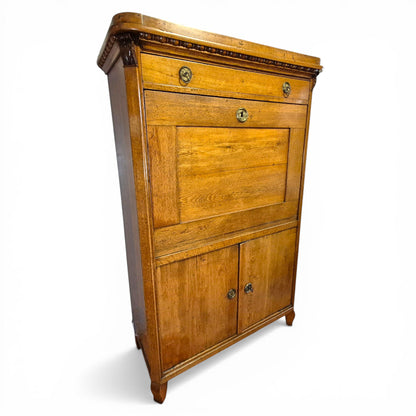 Antique Oak Fall Front Bureau Desk c1900 | Secretary Writing Cabinet