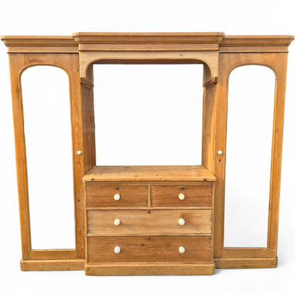 Victorian reclaimed pine wardrobe with rustic finish and classic detailing