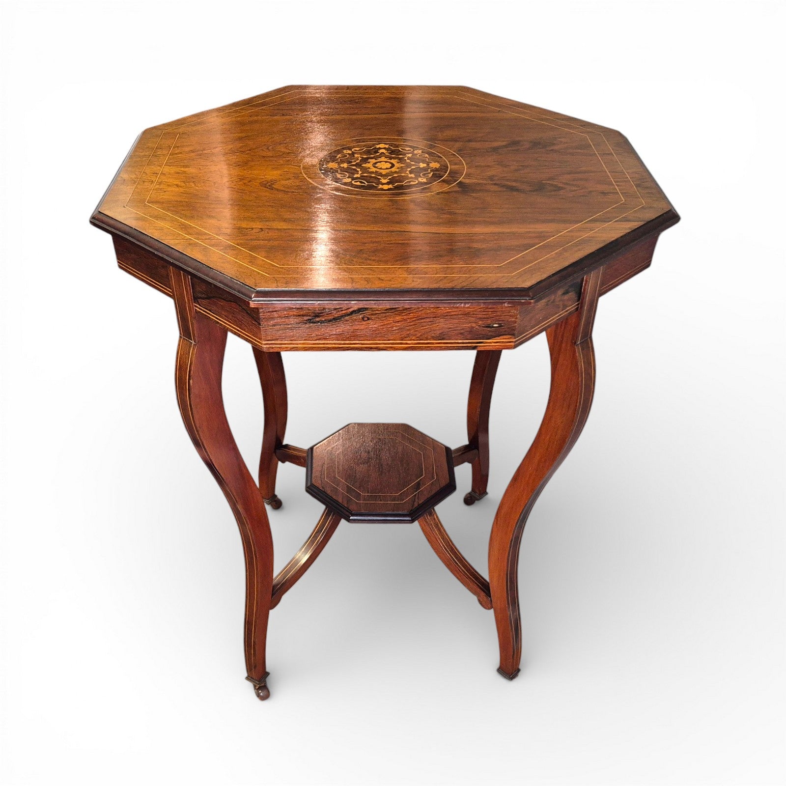 Late Victorian Rosewood Inlaid Occasional Antique Side Table