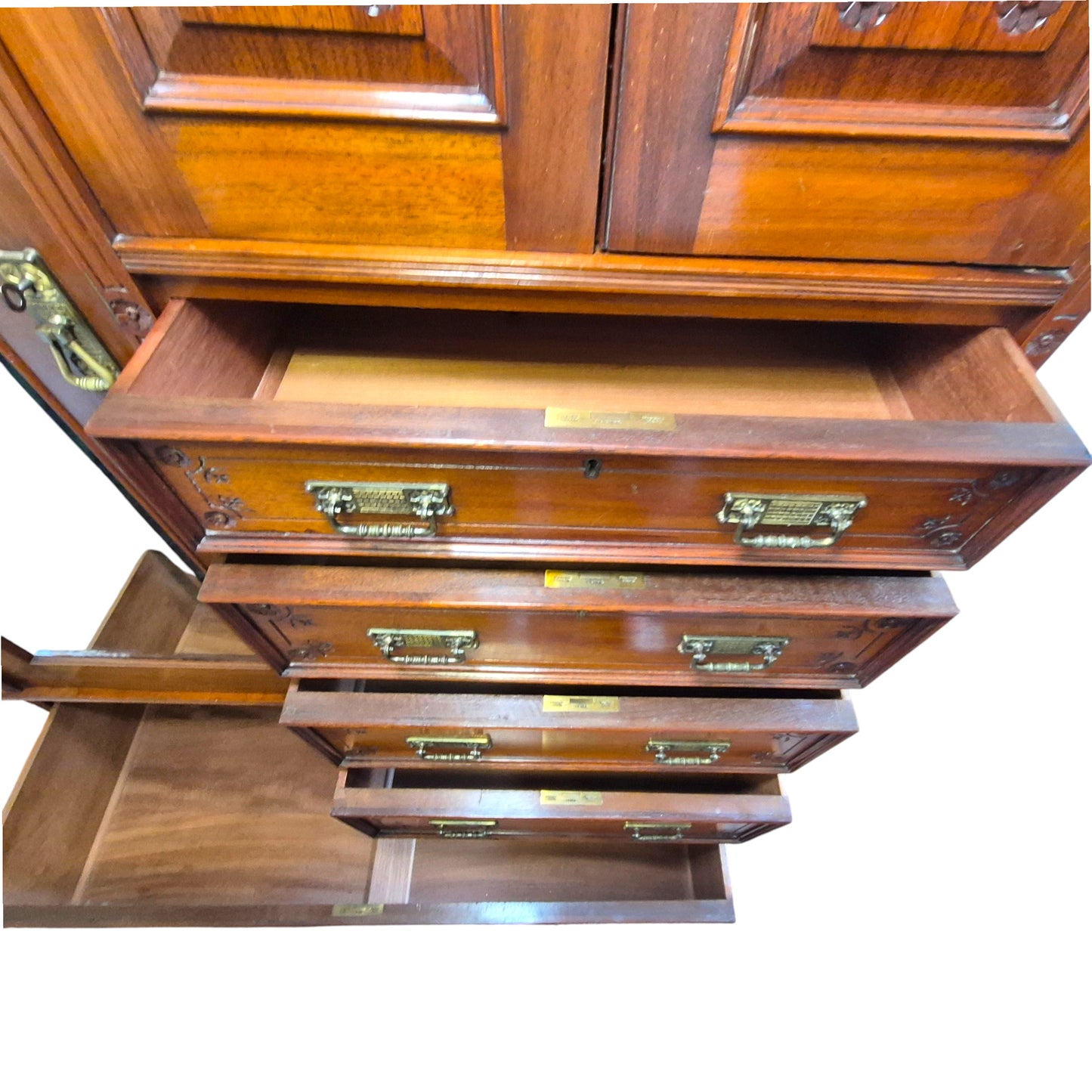 Antique Victorian Walnut Compactum Wardrobe Chifferobe Linen Press c1895