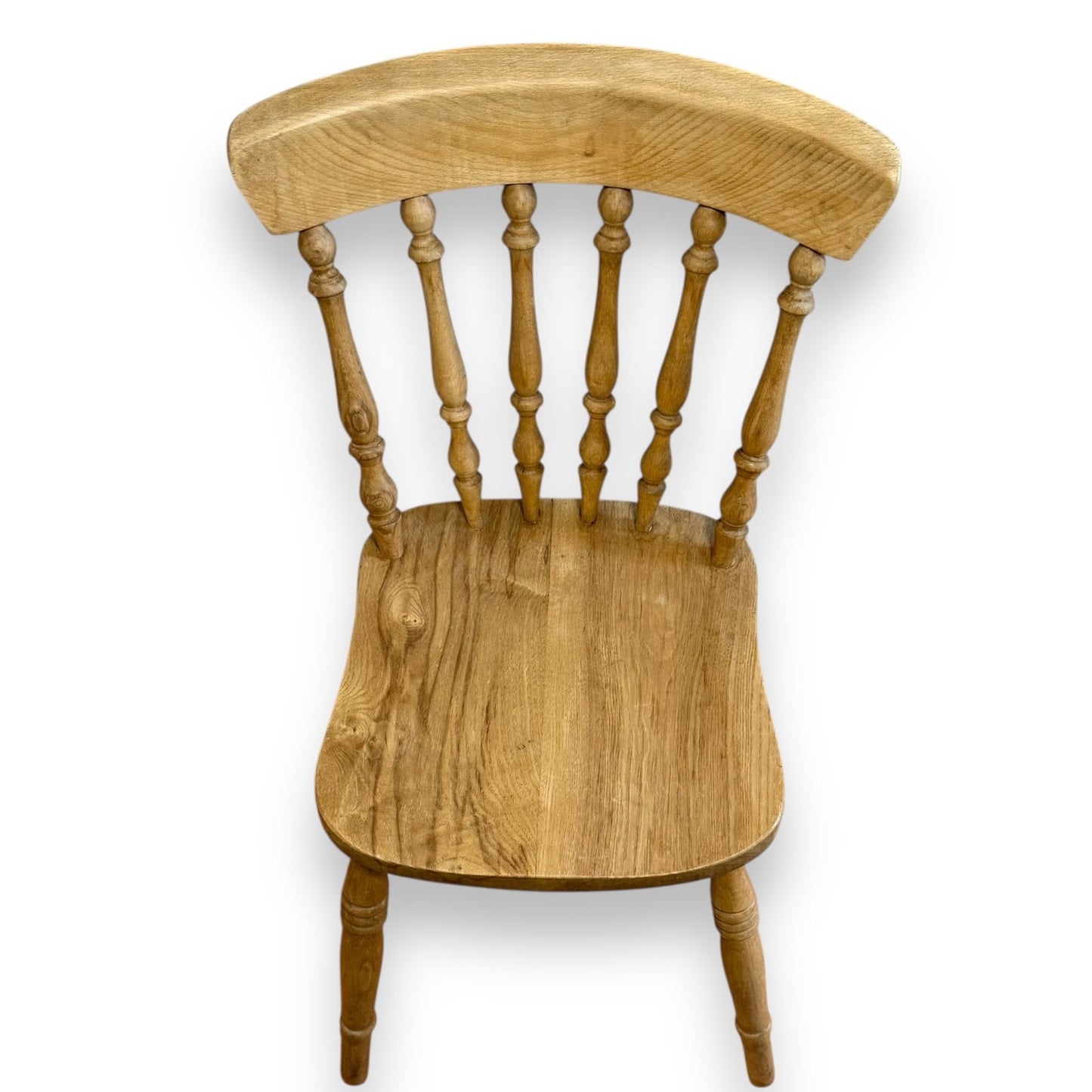 Victorian farmhouse chair – view from  above highlighting seat and rustic design