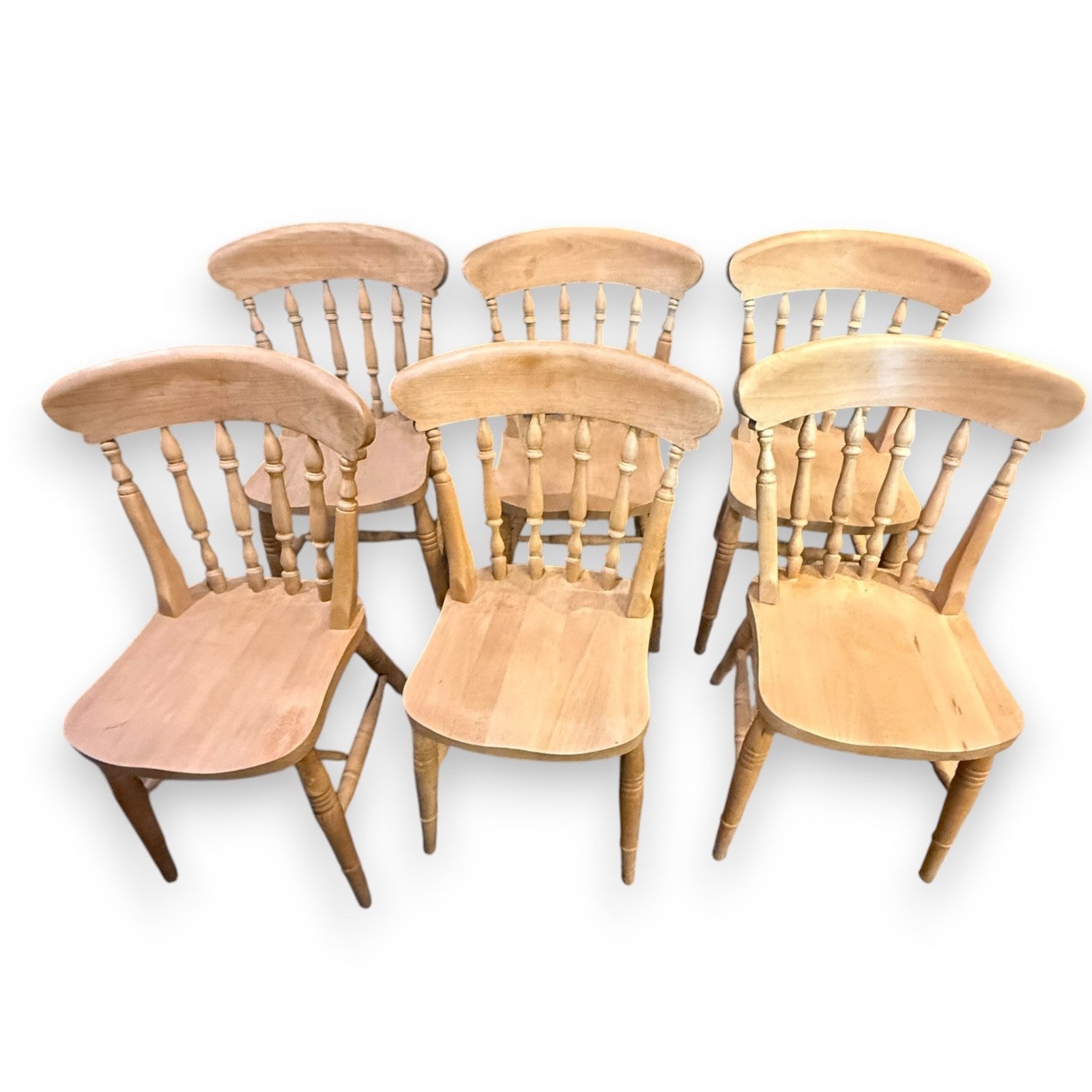 Set of six farmhouse dining chairs – grouped view showing matching set