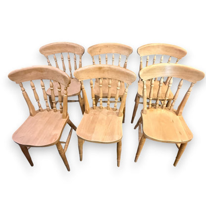 Set of six farmhouse dining chairs – grouped view showing matching set