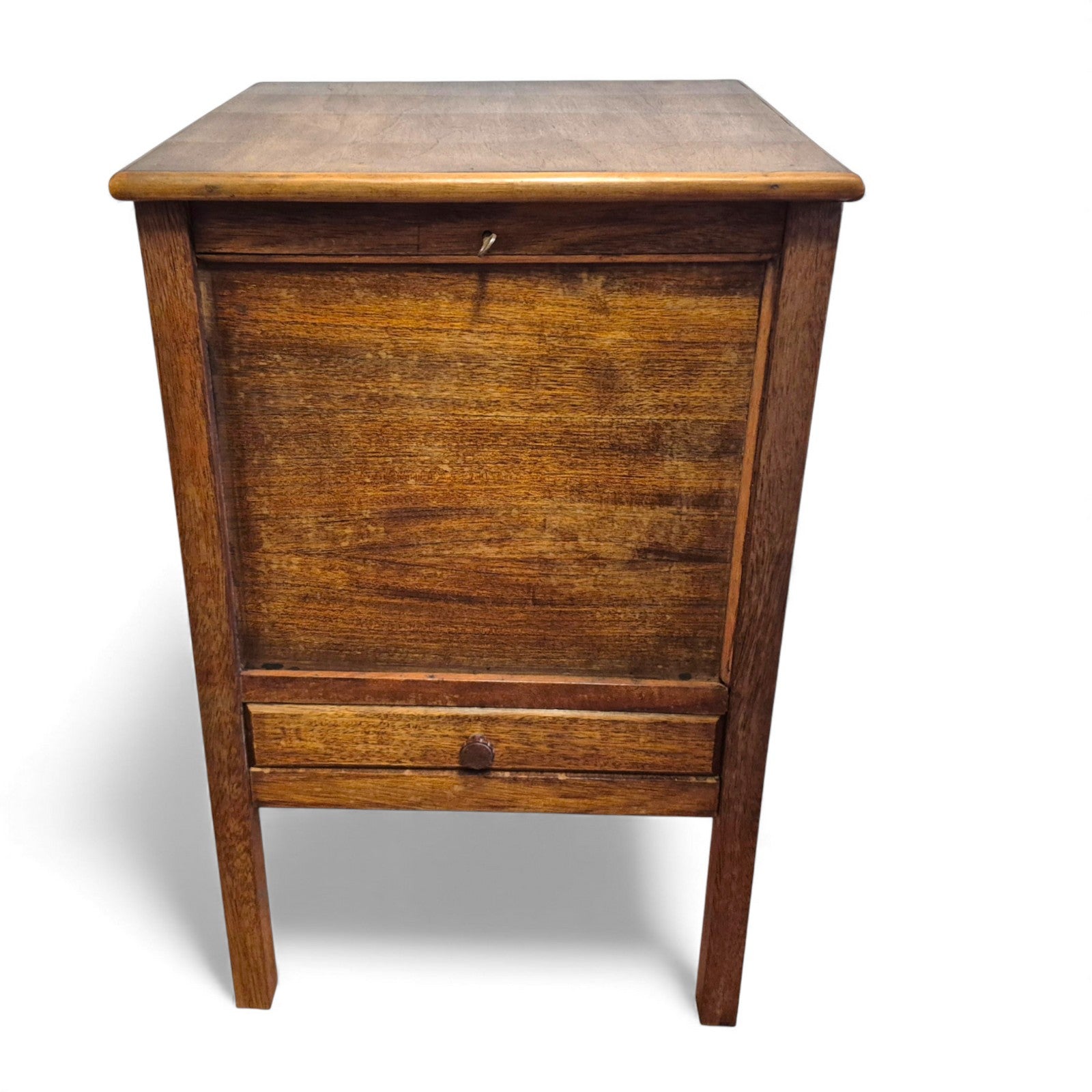 Antique craft storage table with patina