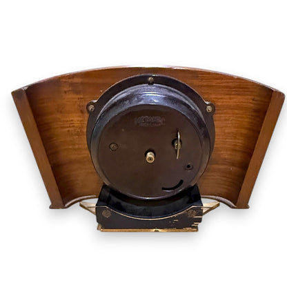 Vintage Metamec clock – rear view showing mechanical winder