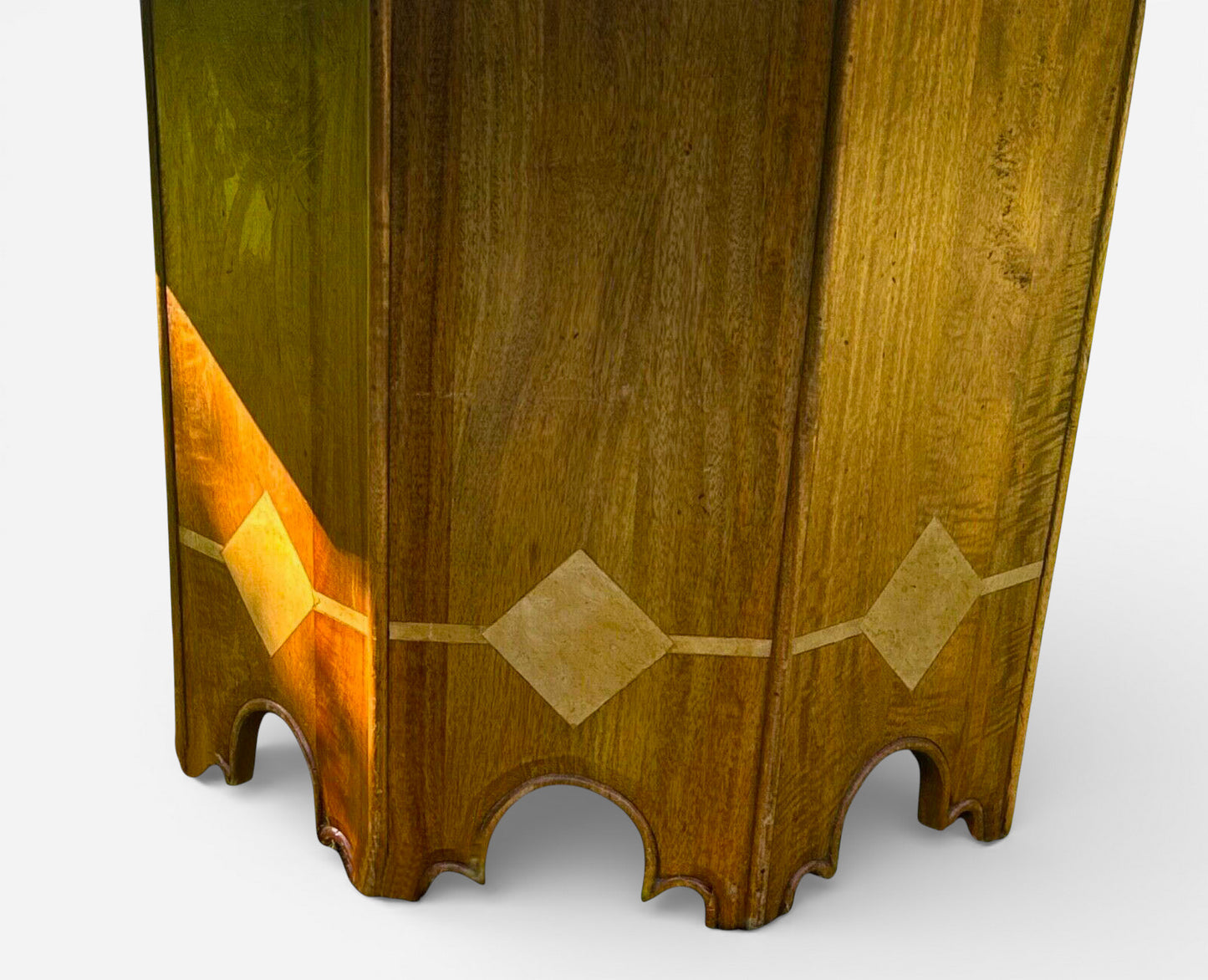 Walnut base detail on mid-century Danish dining table