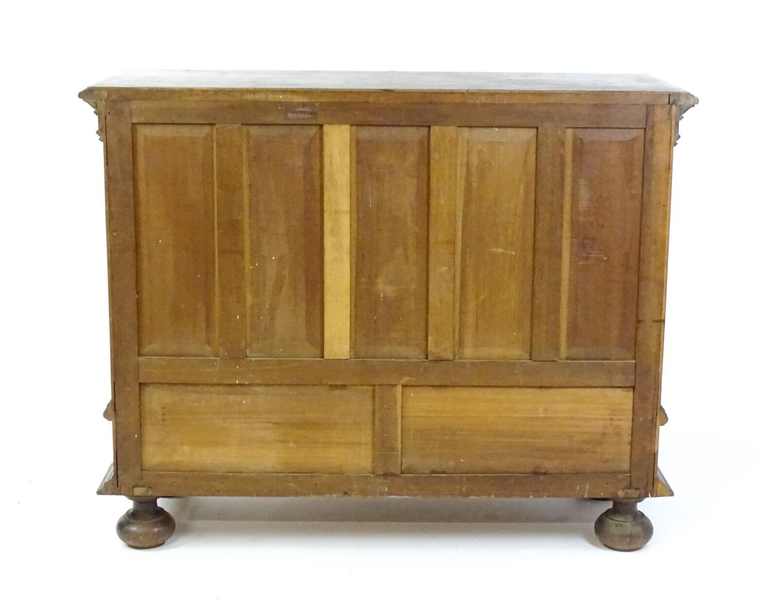 Rear view of large antique walnut cupboard
